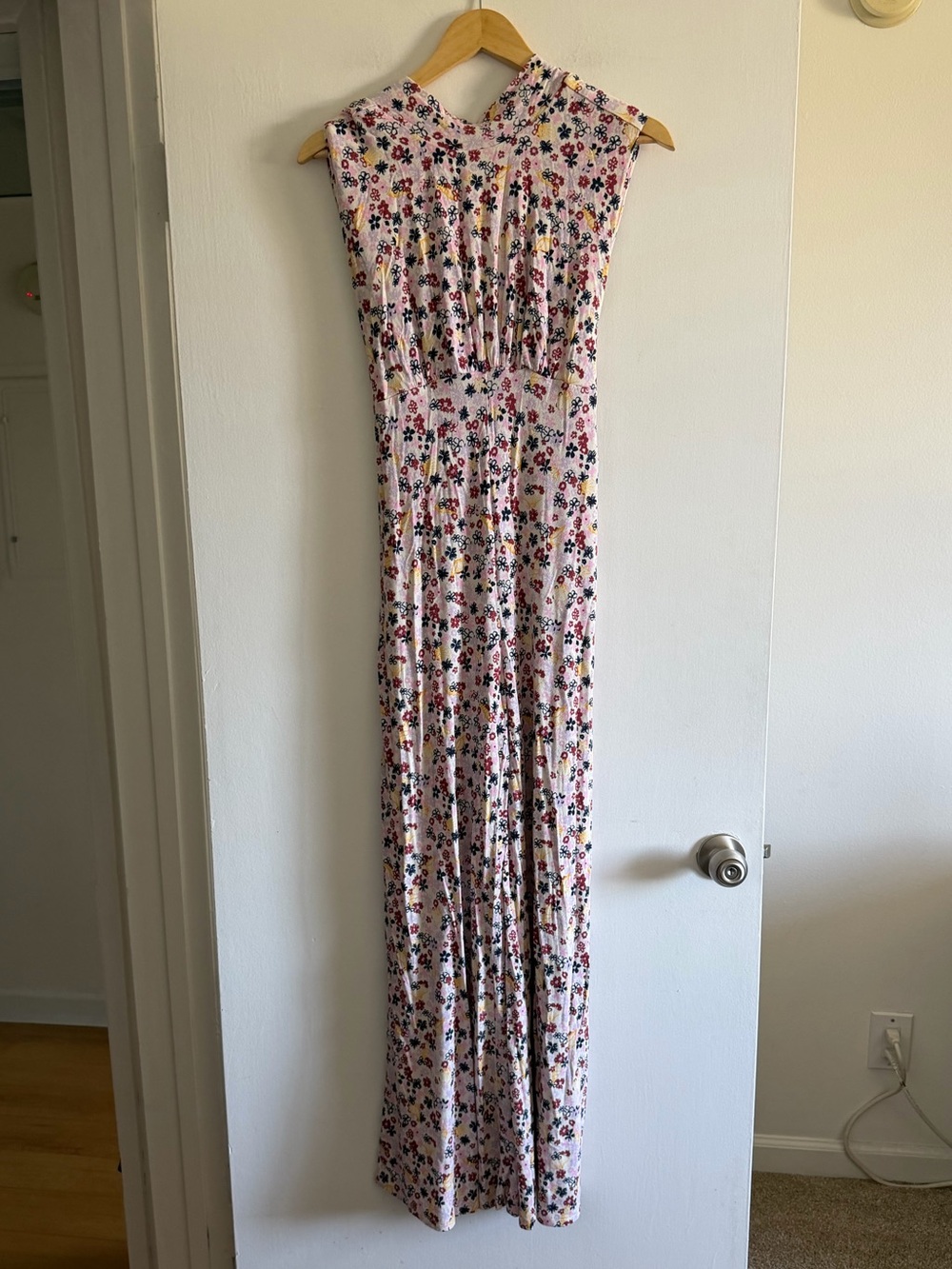 Free People Colorful Flower Vibe Check Jumpsuit size Small EUC - Picture 6 of 10